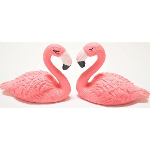 2pcs 33*46mm Big Resin Pink Flamingo Decoration Crafts 3D Cabochon Scrapbook Love DIY Embellishments Accessories Home Decor