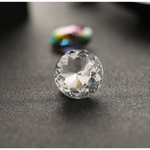 30mm10PCS Home Wardrobe Kitchen Cabinet Transparent & Multicolored Crystal Glass Alloy Round Drawer Handle 2 Colors Freeshipping
