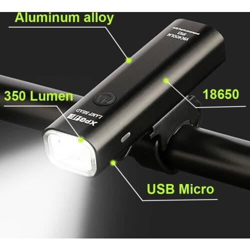 350 Lumen Flashlight For Bicycle Anti-glare USB LED Bike Light Front 2000mAh Aluminum Bike Headlight Waterproof MTB Cycling Lamp