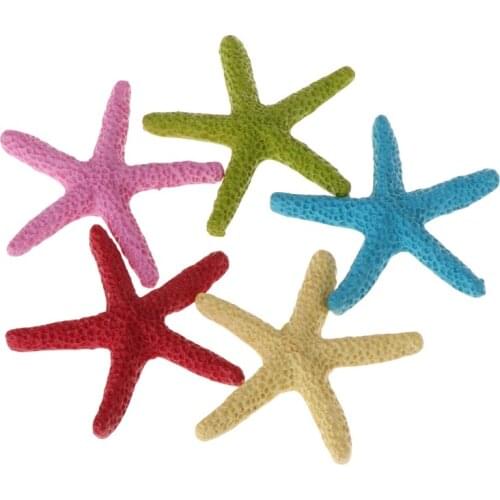 5pcs Fish Tank Artificial Starfish Decoration Aquarium Ornament Resin Simulation