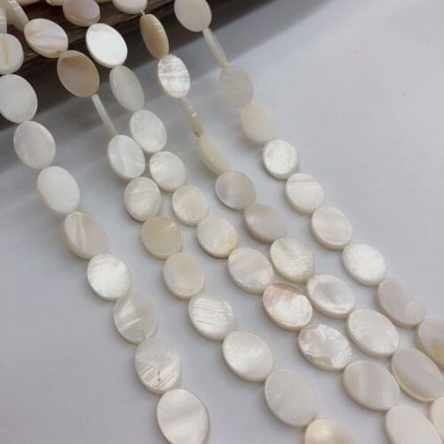 9x12mm Oval Shape White Shell Beads DIY Jewelry Making Loose Spacer Necklace Earring Accessories 15'' about32pcs