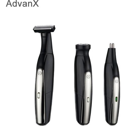 AdvanX 3 In 1 One Blade Hair Trimmer Nose & Ear Trim Shaver For Men Grooming Kit