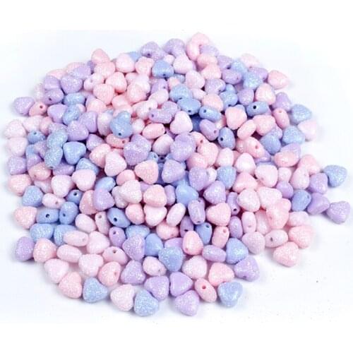 20/40/100Pcs/Lot 3 Color Matte Heart Shape Acrylic Loose Spacer Beads for Bracelet Necklace Jewelry Making DIY Accessories