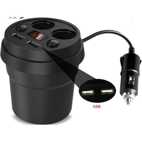 100cps 3.1A/80W Dual USB Charger Car Adapter With 2 Socket Splitter Cigarette Lighter