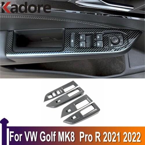 Car styling For Volkswagen VW Golf MK8 Pro R 2021 2022 Car Window Lift Switch Cover Trim Door Armrest Trim Frame 4pcs LHD