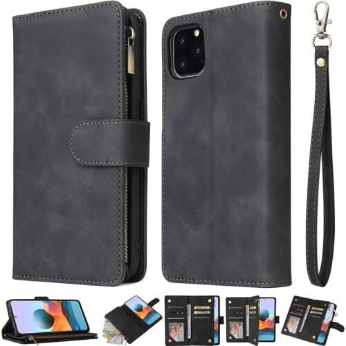 Zipper Purse Cover For Samsung Galaxy A01 Core A10 A10S A11 A20 A20E A20S A21 A21S A30 A31 A32 A40 A41 Leather Wallet Case Bag