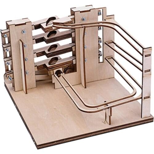 3D Wooden Puzzles DIY Marble Run Assembly Model Building Kits Assembly Model Toy Gift For Chrismtas