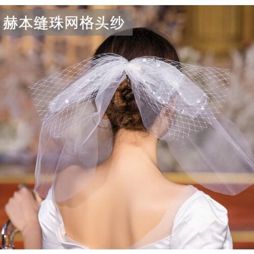 Cute Wedding Veil With Comb Lovely Short Net Veil 2021 Wedding Party Veil with Beads Wedding Accessories