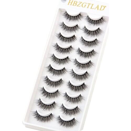 HBZGTLAD 10 pairs natural false eyelashes fake lashes long makeup 3d mink lashes eyelash extension mink eyelashes for beauty
