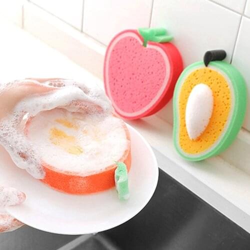 Kitchen Fruit Sponge Dish Towel Multi-function Strong Decontamination Cleaning Towel Supplies
