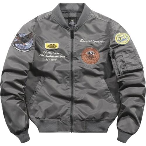 2021 Autumn Hip hop Jackets Men High quality Army Navy Grey Military motorcycle Ma-1 aviator Pilot Men Bomber Jacket Men