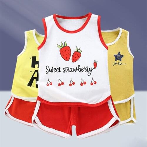 Summer Clothes Shorts Children Suit For Girls Clothing Boys Wear Cotton Baby Fashion Clothes 2021 T-Shirts Kids Tops Vest Sets