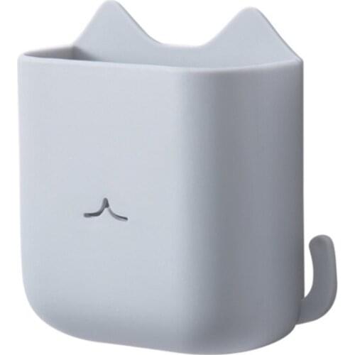 Multi-purpose Matte PP Remote Control Holder Wall Mount Media Storage Box Hole-Free for Bedside Table Phones Remotes