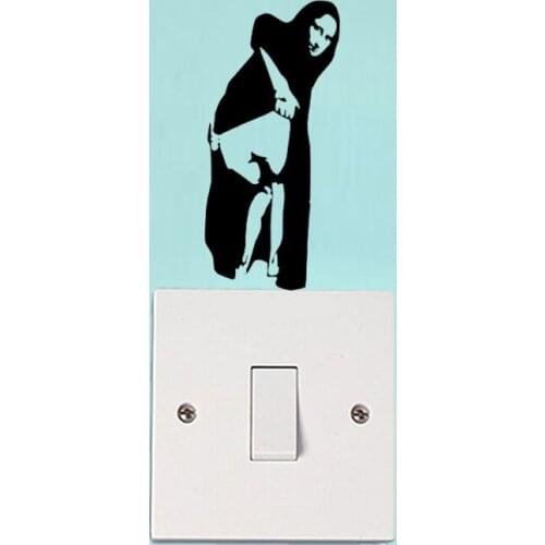 Mona Lisa Mooning Creative Wall Decal Light Switch Sticker Bedroom 6SS0171