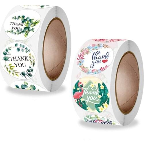 Thank You Flower Seal Sticker Wedding Birthday Party Decoration Sticker Baking Sticker Label Envelope Invitation Letter Sticker