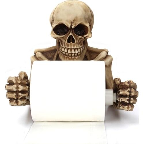 NewTissue Holder Novelty Skull Shape Wall Hanging Kitchen Bathroom Toilet Roll Paper Towel Rack Plastic Holder Home Supplies
