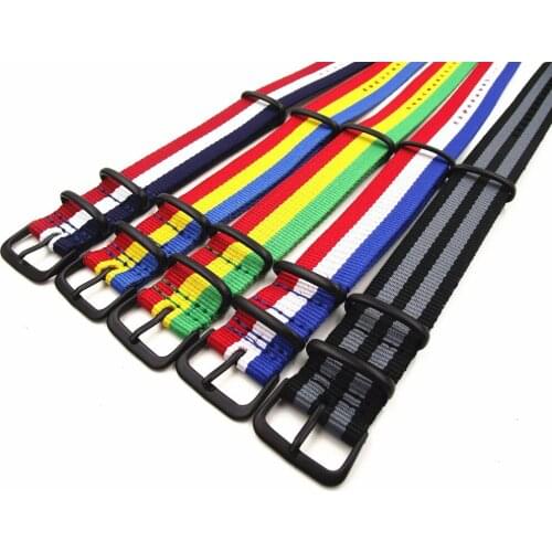 1PCS 20MM nato straps nylon strap watch band watch straps black buckle high quality 5 colors available -WS0154
