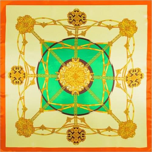 2018 41colors 90cm*90cm Luxury Brand Chain Print Silk Scarf For Women Headscarf, Hijab Twill Square Scarf Shawl Female Wraps