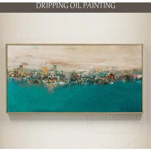 Long Size Hand-painted High Quality Abstract Oil Painting on Canvas Modern Abstract Urban Oil Painting for Wall Decoration