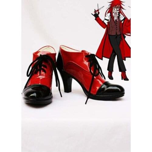 Customize Boots Black Butler Grell Sutcliff Cosplay Shoes Custom Any Size Anime Party Boots