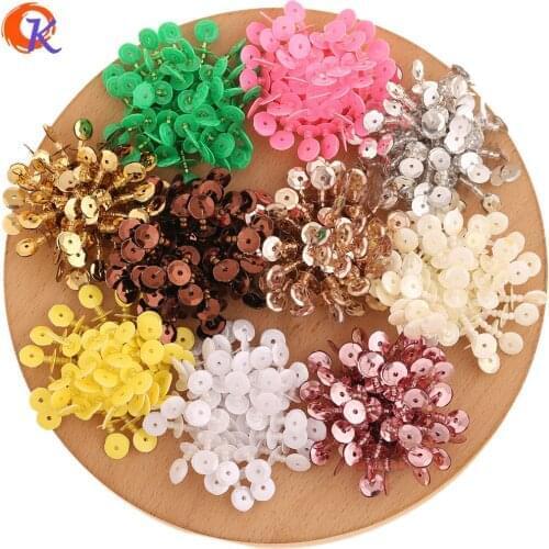 Cordial Design 10Pcs 40*40MM Jewelry Accessories/Hand Made/Sequins Flower Charms/Earring Findings/DIY Making/Decorative Jewelry