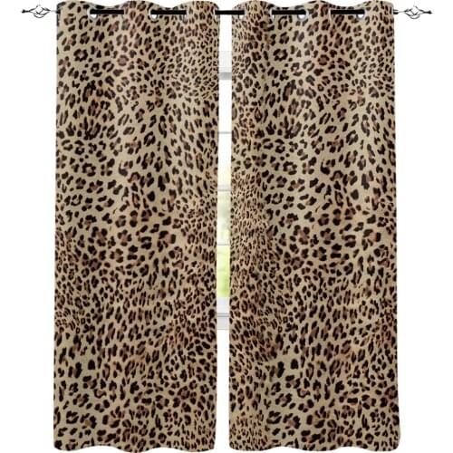 Sexy Leopard Print Window Treatments Curtains Valance Living Room Curtain Rod Curtains Kitchen Fabric Kids Window Treatment