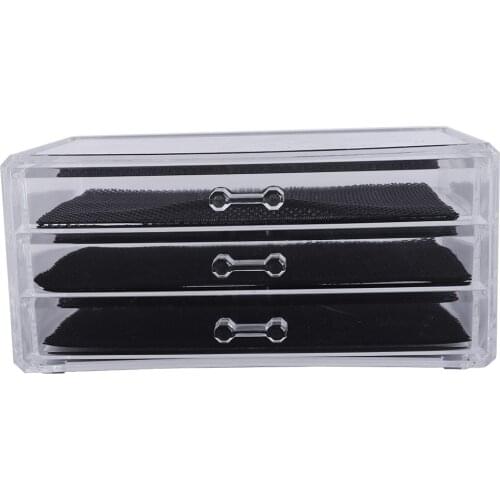 Sf-1005-1 plastic storage rack 3 large transparent drawers for small articles cosmetics storage