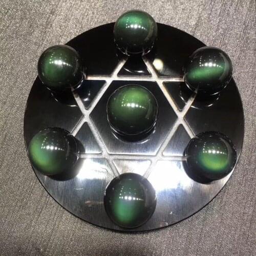 Natural obsidian colored seven-star array chassis 10m ball 20m or so
