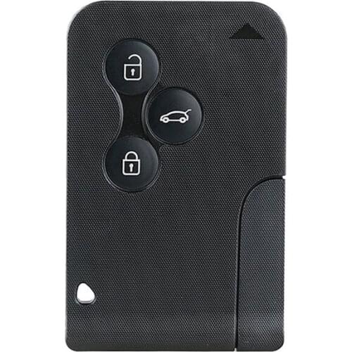 3 Button Smart Card For Renault Clio Logan Megane 2 3 Koleos Scenic Card Case Black Car Key Fob Shell With Small Key