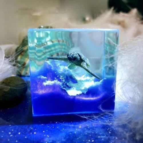 Handmade Marine Animals Small Turtles Crystal Resin Ornaments Car Decoration Creative Birthday Gifts