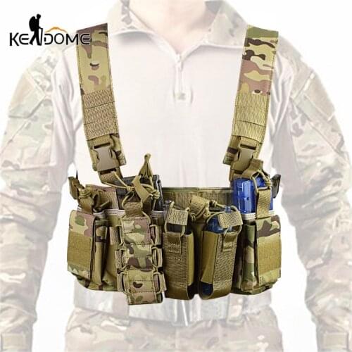 Outdoor Tactical Chest Bag Multifunctional Military Fan Training Bag Combat Chest Hanging MC Lightweight Apron Vest X664D