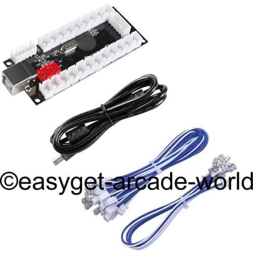 Reyann Zero Delay USB Encoder PC to HAPP Style Joystick & Push Buttons for MAME, Raspberry Pi RetroPie DIY Projects & 4.8mm Size