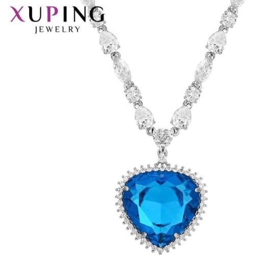 Xuping Jewelry Heart Shape Pendant Necklace With Synthetic Cubic Zirconia for Women Wedding Party Gifts 43454