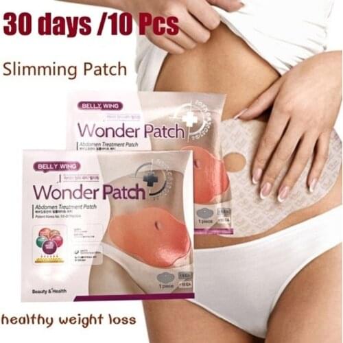 10Pcs Mymi Wonder Patch Quick Slimming Patch Lose Weight Fat Burning Slim Patch Abdomen Slimming Navel Stick Slimer Tool