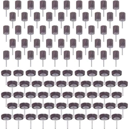 100 Pack Abrasive Flap Wheel Sander, 1/8Inch Shank Diameter Cone Shape Abrasive Sandpaper Flap Sanding Wheel