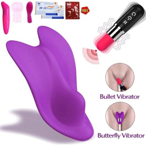 2 in 1 Wireless Remote Control Invisible Vagina Stimulation Lipstick Bullet Vibrator Sex Toy Buttery Massage Vibrator Panty