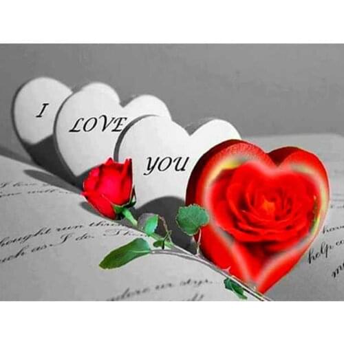 Love you diamond painting heart full square rhinestone embroidery picture mosaic poster diamond art drawing wall stickers decor