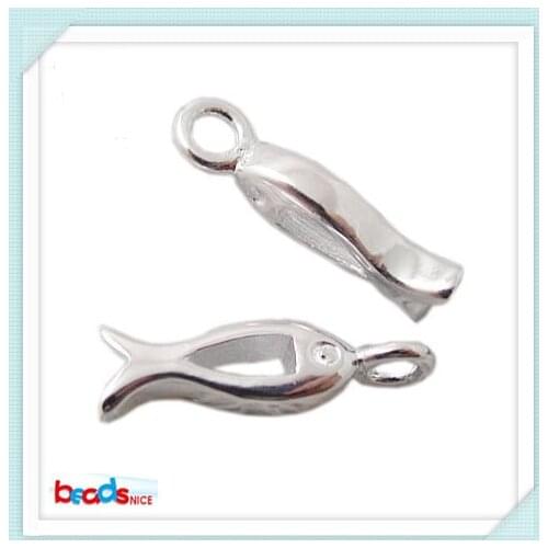 Beadsnice Solid 925 Sterling Silver Pendant Findings Lovely Fish Jewelry for DIY Necklace Making ID24306