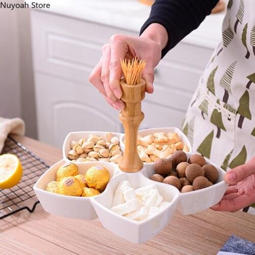 White Ceramic Fruit Plate Simple Living Room Snack Platter Creative Snack Plate Dried Fruit Plate Modern Home Decoration