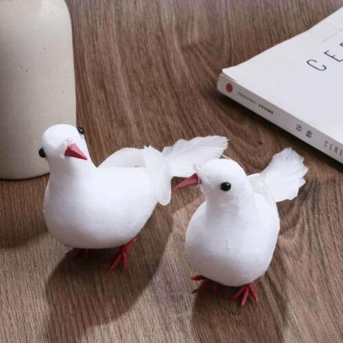 White Bird Artificial Birds Photography Props Simulation Peacedove Decorative Wedding Ornament Feather For Outdoor Brids
