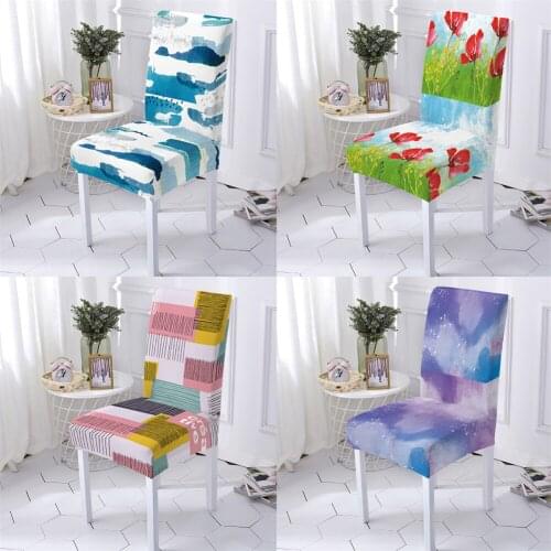Geometry Style Cover For Chairs Dining Chair Cover Covers For Chairs Plant Flowers Pattern Gamer Chair Chairs Covers Stuhlbezug