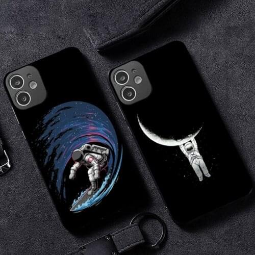 Astronaut Black Case Phone Case for iPhone 12 11 mini pro XS MAX XR 8 7 6 6S Plus X 5S SE 2020