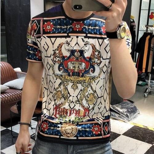 European Summer T Shirt Men Slim Fit Print Casual Tee Shirt Homme 2021 Short Sleeve Men T-Shirt Camisetas Hombre Tshirt For Men