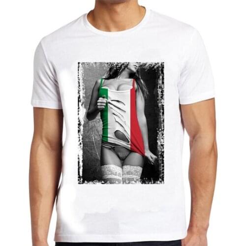 Summer Men Italy T Shirt Sexy Rock O Neck Print T-shirt Mens Casual Short Sleeve Shirts Cool Tops Camisetas