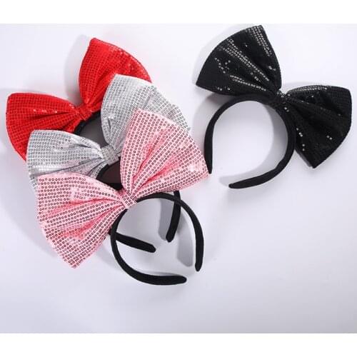 Snow White Big Bow Sequined Headband Mickey Headband Amusement Park Headband Program Event Decoration Headband Headdress