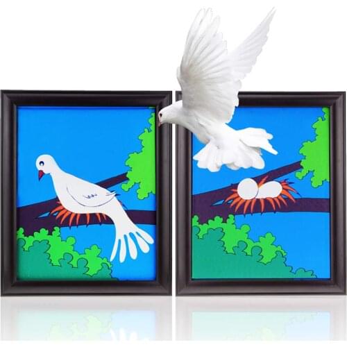 Dove Frame Magic Tricks Dove Appearing From Picture Stage Illusions Magic Gimmick Magician Accessories (One Dove Version)