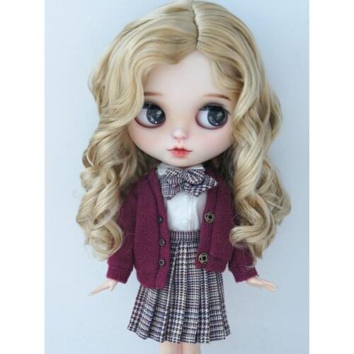 JD340 1/3 SD Wholesale Fashion BJD Wigs Mid Line Hair Soft Curly Synthetic Mohair Doll Wig Suit For Size 8-9inch 9-10inch Doll
