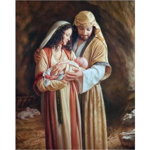 Oil Painting Jesus Joy Cross Stitch Kits Needlework Embroidery Crafts 14ct Unprinted DIY Arts Handmade Home Decor
