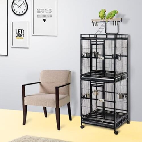 Parrot Cage Luxury Large Bird Cage Star ling Cage Large Metal Peony Wren Iron Large Bird Cage Pigeon Supplies 61x56x187cm