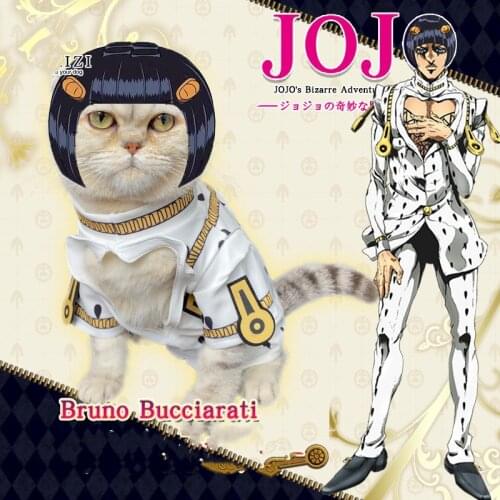 Bruno Bucciarati Cosplay Jojo Bizarre Adventure Cosplay Pets Costumes for Cats and Dogs